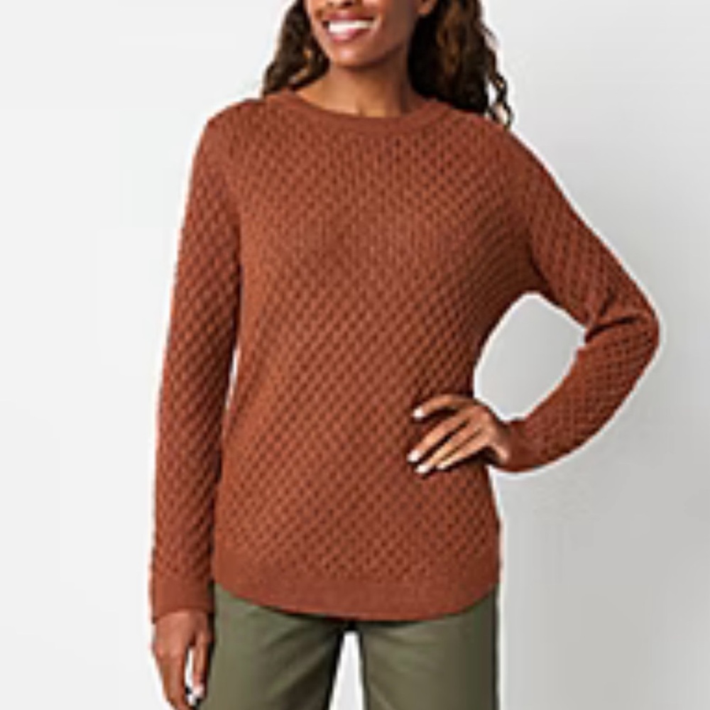 ✨NWT✨ St. John's Bay Crew Neck Sweater: Copper Spice. ✨NEW✨